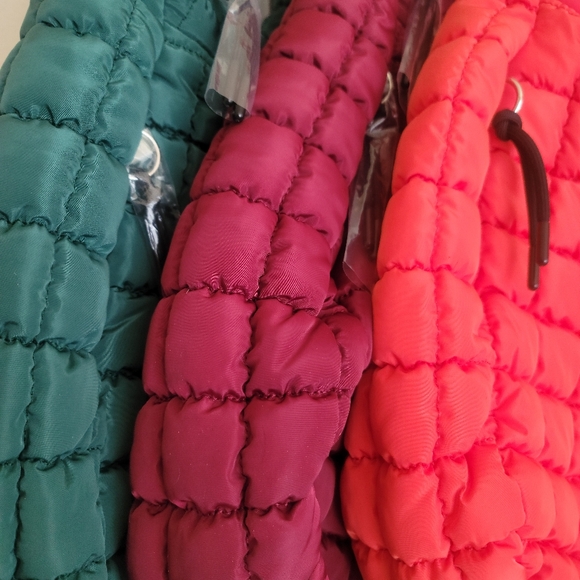 🍏SOLD Free People Quilted Carryall in Fuji Jade - Picture 3 of 4